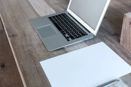 Home office desk with Apple devices