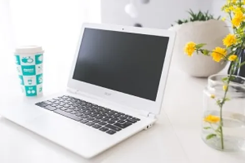a laptop on a table