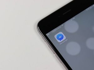 Facebook Messenger app icon on an iPhone screen